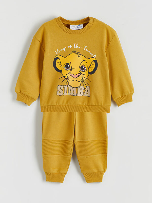LCW baby Aslan Kral Baskılı Erkek Bebek Sweatshirt ve Eşofman Alt