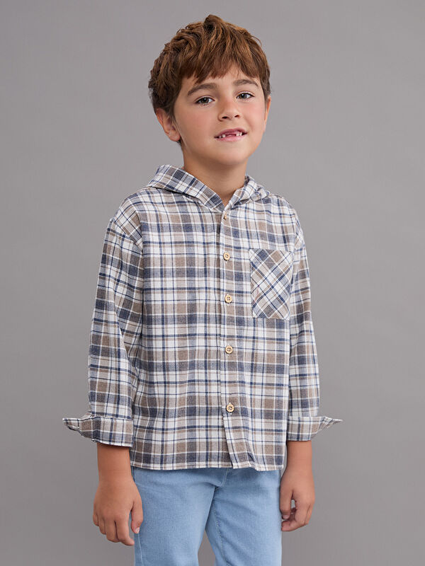 LCW Kids Hooded Plaid Boys' Flannel Shirt