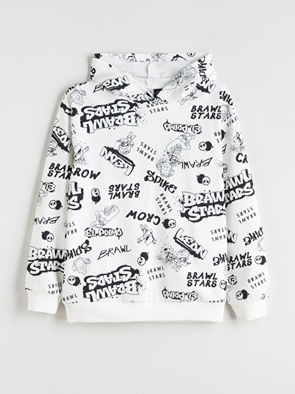LCW Kids Kapüşonlu Brawl Stars Baskılı Erkek Çocuk Sweatshirt