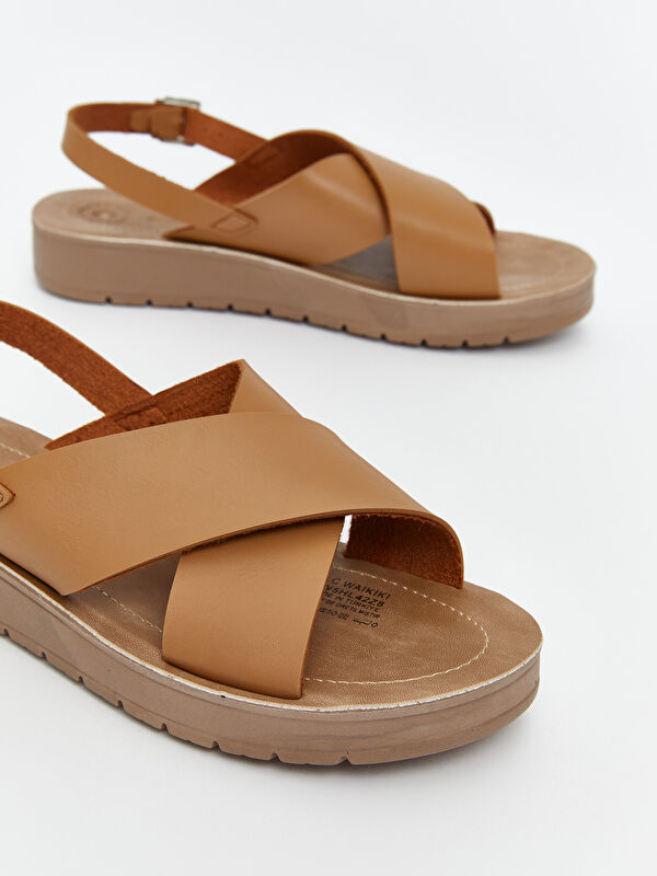 Çapraz Bantlı Kadın Sandalet - Görsel 4