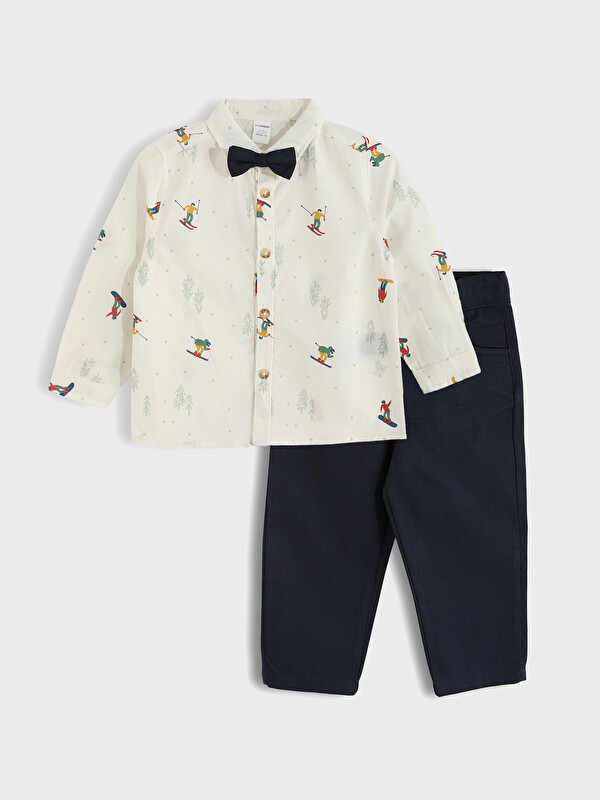 LCW Kids Patterned Long Sleeve Boys' Baby 3-Pack Set