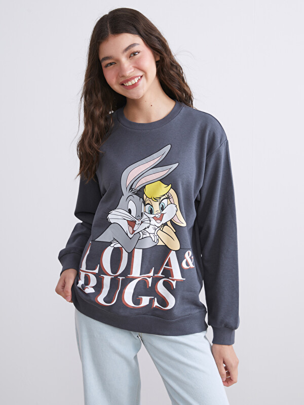 XSIDE Bugs Bunny Baskılı Kadın Kalın Sweatshirt