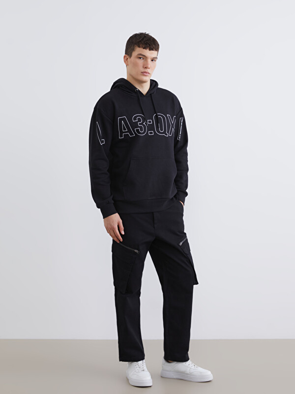 XSIDE Pantalon Cargo en Sergé pour Hommes à Coupe Standard
