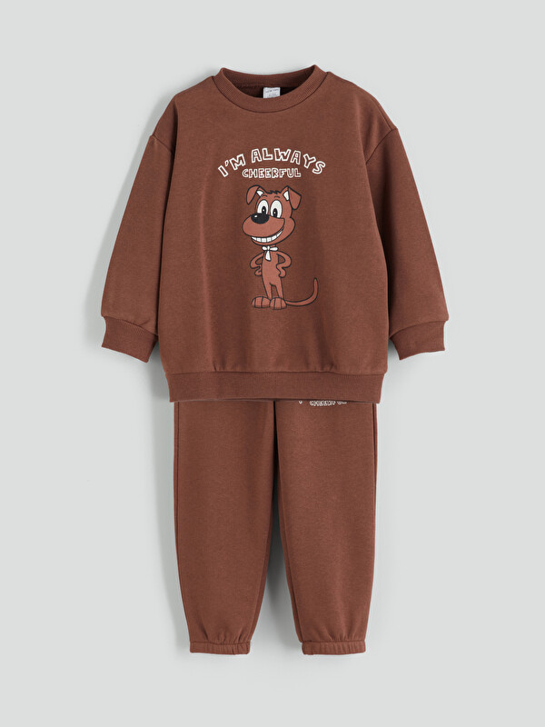 LCW ECO Baskılı Erkek Çocuk Sweatshirt ve Eşofman Alt 2'li