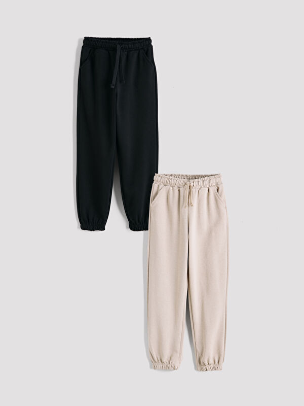 LCW Kids Lot de 2 Pantalons de Survêtement Jogger pour Garçons à Taille Élastiquée