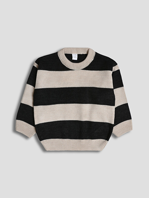 LCW Kids Crew Neck Striped Boys Knitwear Sweater