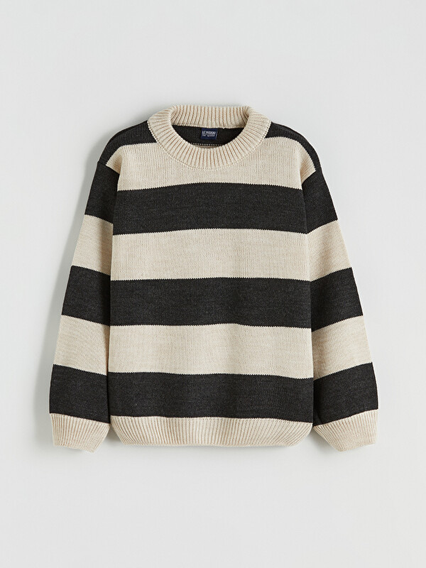 LCW Kids Crew Neck Striped Boys Knitwear Sweater