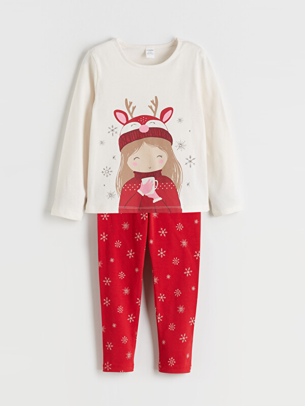 LCW Kids Printed Girls' T-shirt and Leggings 2 Pack