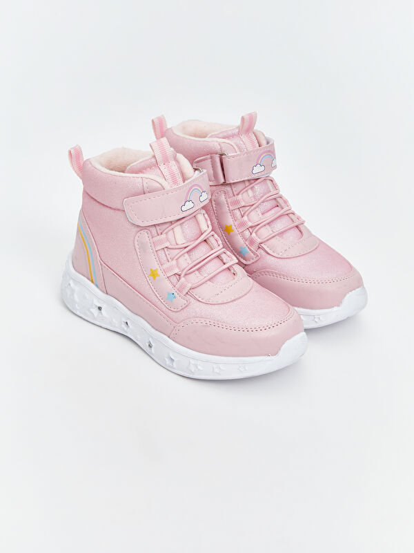 Bağcıklı ve Cırt Cırtlı Tabanı Işıklı Kız Bebek Bot - Görsel 3