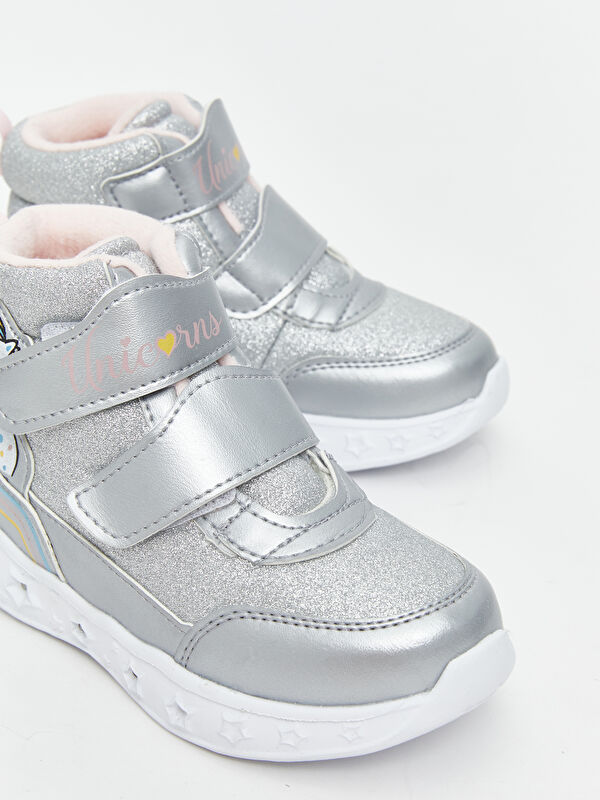 Bağcıklı ve Cırt Cırtlı Tabanı Işıklı Kız Bebek Bot - Görsel 5