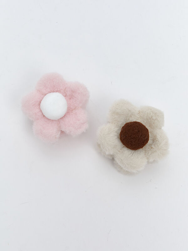LCW JOY Floral Figured Women's Hair Clip 2 Pack