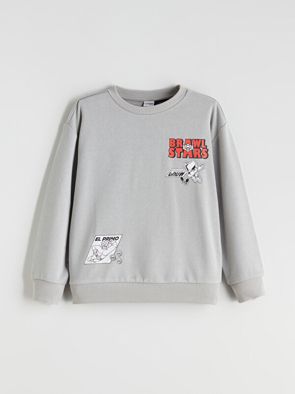 LCW Kids Crew Neck Brawl Stars Printed Long Sleeve Boy's Sweatshirt