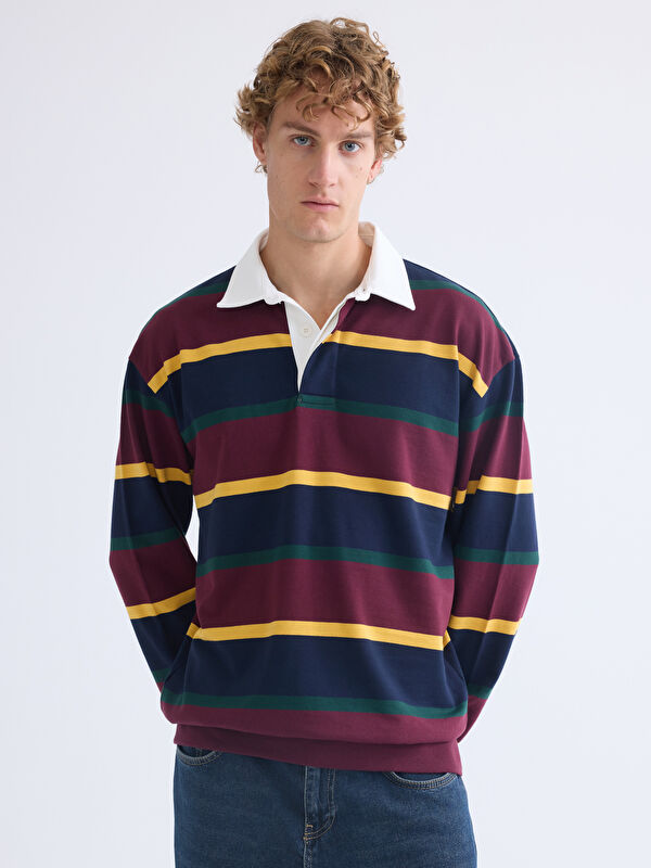 XSIDE Polo Yaka Uzun Kollu Erkek Sweatshirt