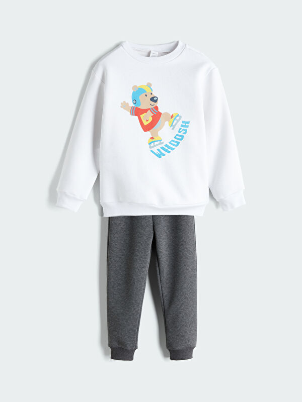 LCW ECO Baskılı Erkek Çocuk Sweatshirt ve Eşofman Alt 2'li