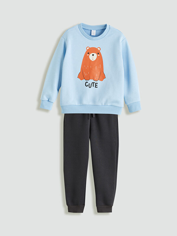 LCW ECO Bisiklet Yaka Erkek Çocuk Sweatshirt ve Eşofman Alt