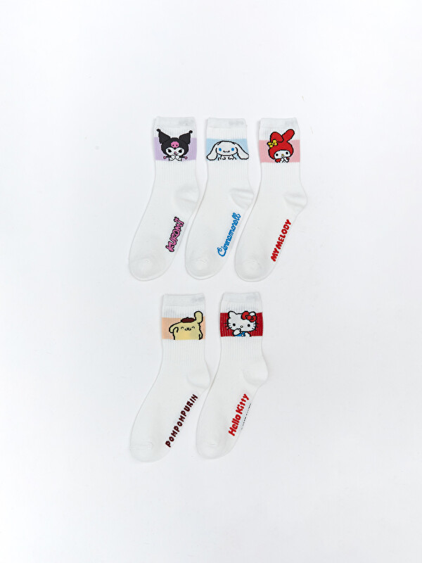 LCW Kids Hello Kitty Desenli Kız Çocuk Soket Çorap 5'li