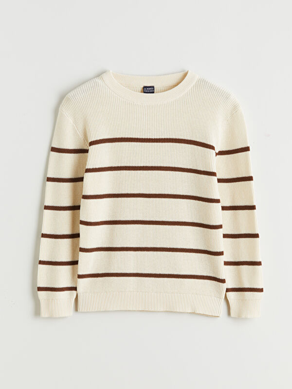LCW Kids Crew Neck Striped Boys Knitwear Sweater