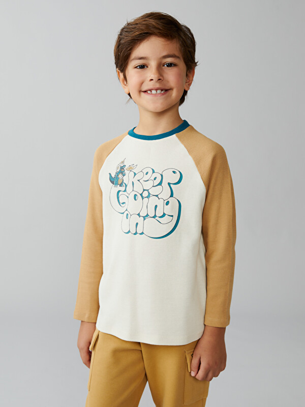 LCW Kids Bisiklet Yaka Uzun Kollu Erkek Çocuk Tişört