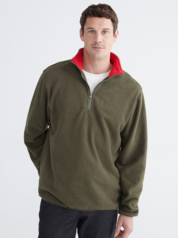 メンズウェア 59FlFTY LC WAIKIKI Men's Half-Zip Fleece Sweatshirt - W5HY92Z8-DYG - LC