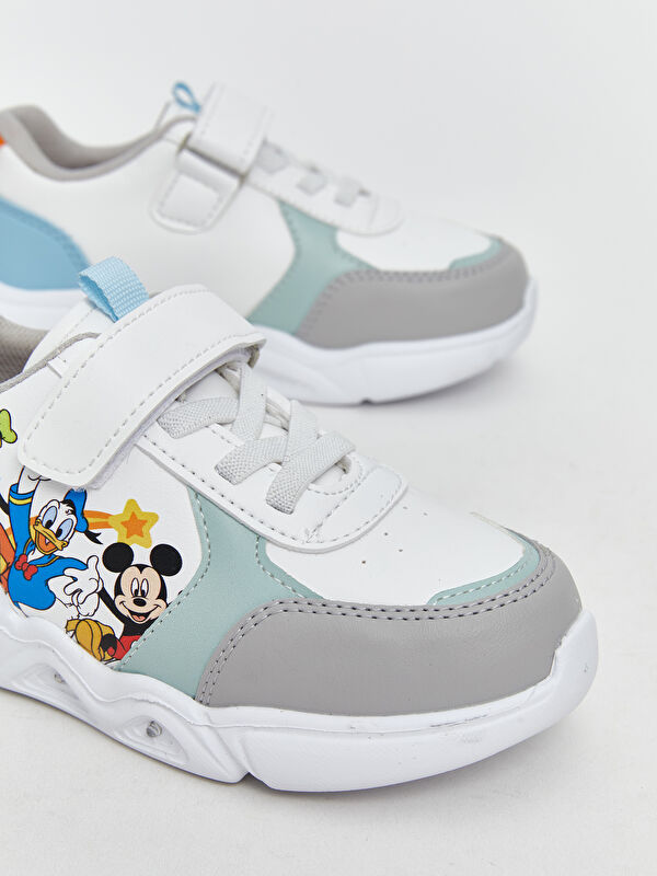 Mickey Mouse Baskılı Tabanı Işıklı Erkek Bebek Spor Ayakkabı - Görsel 5