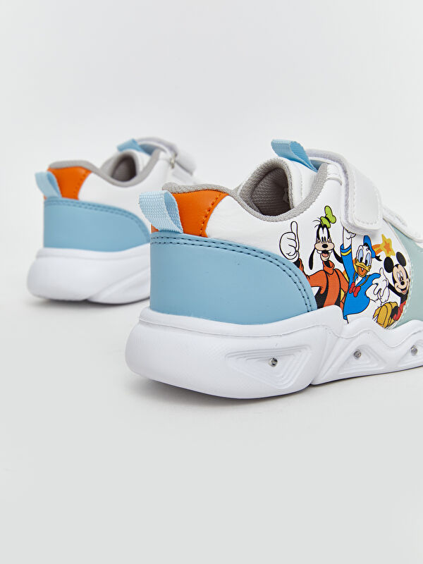 Mickey Mouse Baskılı Tabanı Işıklı Erkek Bebek Spor Ayakkabı - Görsel 7