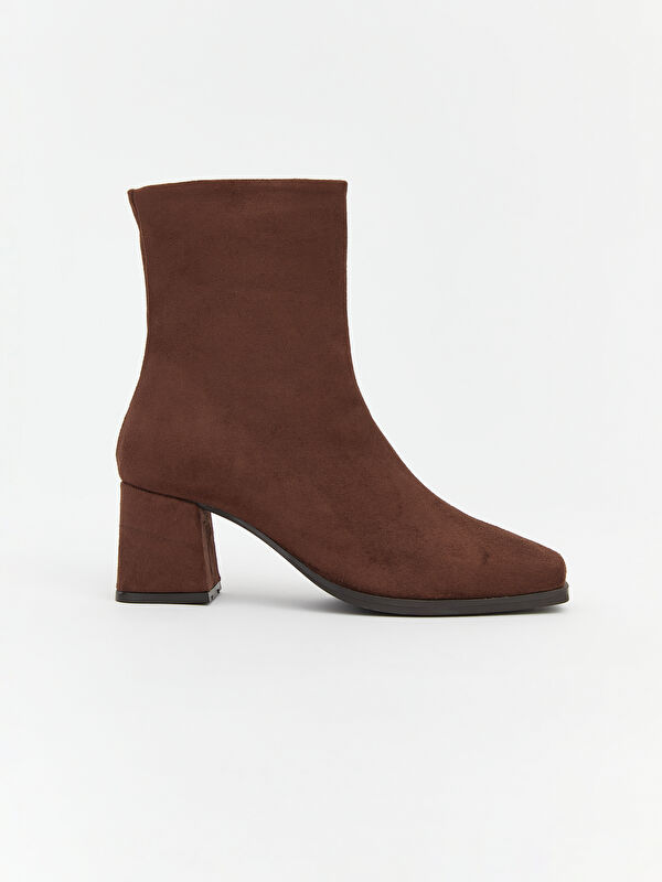 Süet Görünümlü Kadın Topuklu Bot - Görsel 3
