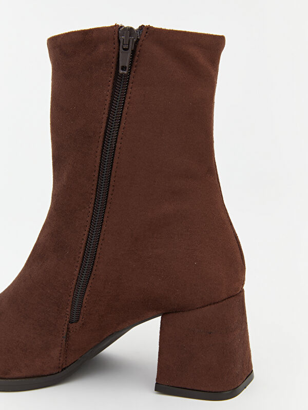 Süet Görünümlü Kadın Topuklu Bot - Görsel 7