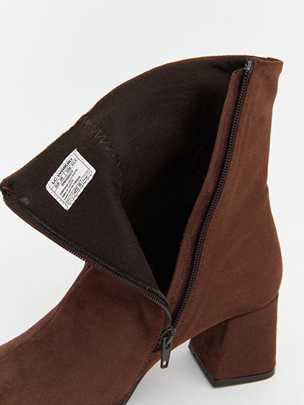 Süet Görünümlü Kadın Topuklu Bot - Görsel 8