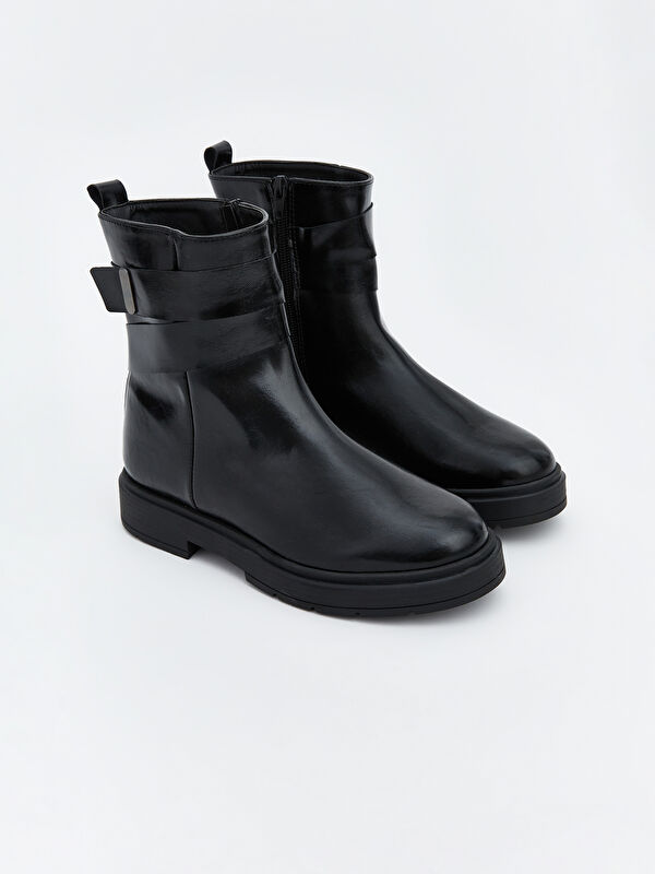 Fermuarlı Deri Görünümlü Kadın Bot - Görsel 2