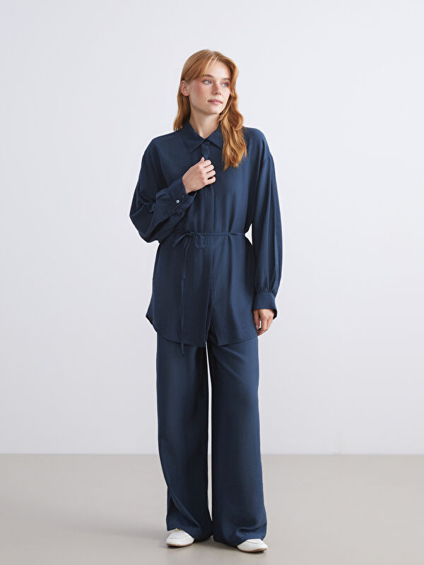 LCW Modest Beli Lastikli Geniş Paça Kadın Pantolon