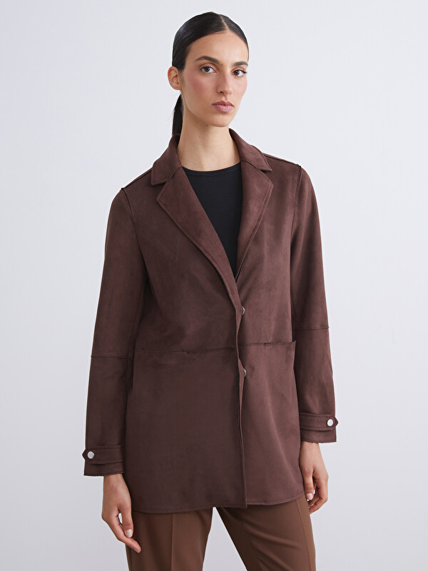 LCW Modest Kadın Süet Blazer Ceket