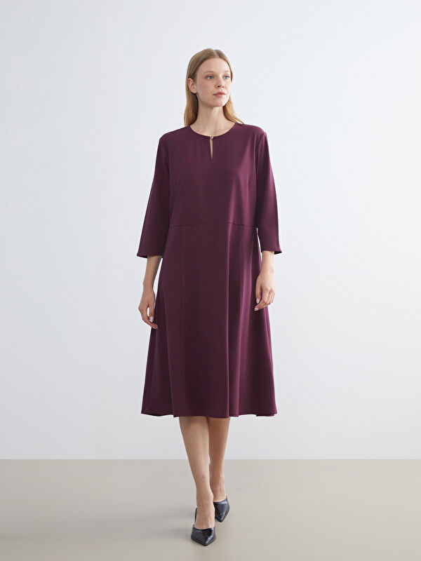 LCW Grace Crew Neck Midi Dress