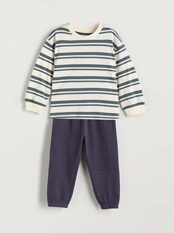 LCW baby Ensemble Sweat-Shirt Col Rond et Pantalon de Survêtement Bébé Garçon, Lot de 2
