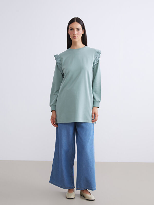 LCW ECO Bisiklet Yaka Kadın Sweatshirt Tunik - W5I224Z8-GPP | LCW