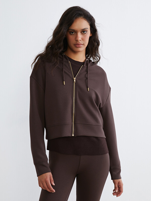 LCW Vision Kapüşonlu Kadın Fermuarlı Sweatshirt