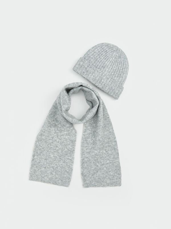 LCW ACCESSORIES Girl's Tricot Scarf and Beret