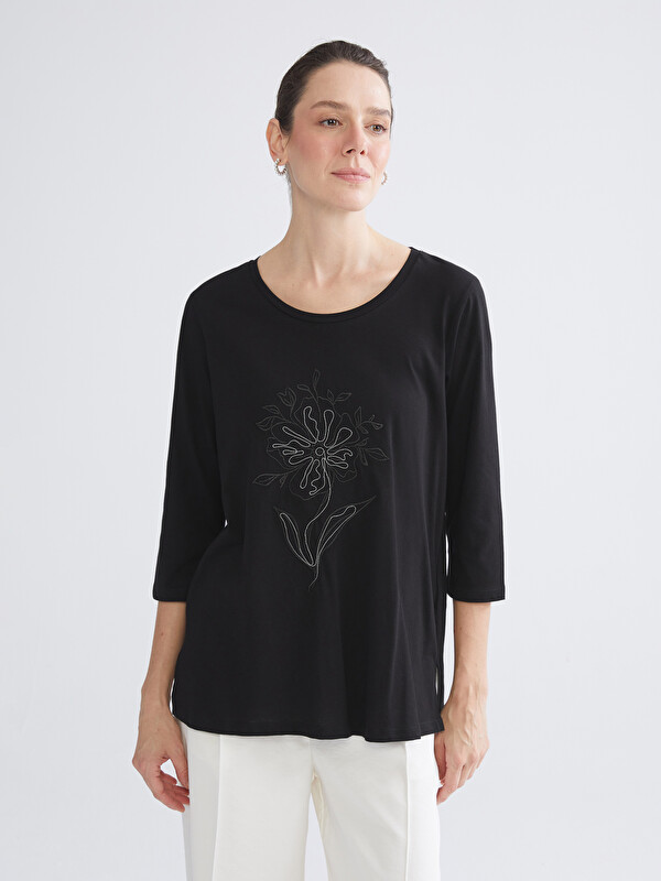 LCW Grace Bluza sa okruglim izrezom i vezenim cvetnim motivima