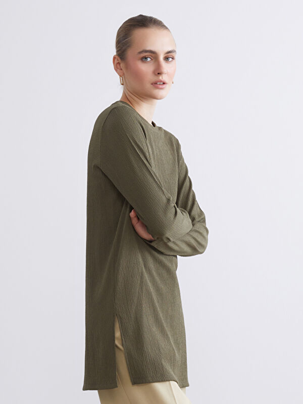 LCW EVERYDAY Crew Neck Textured Women's Tunic