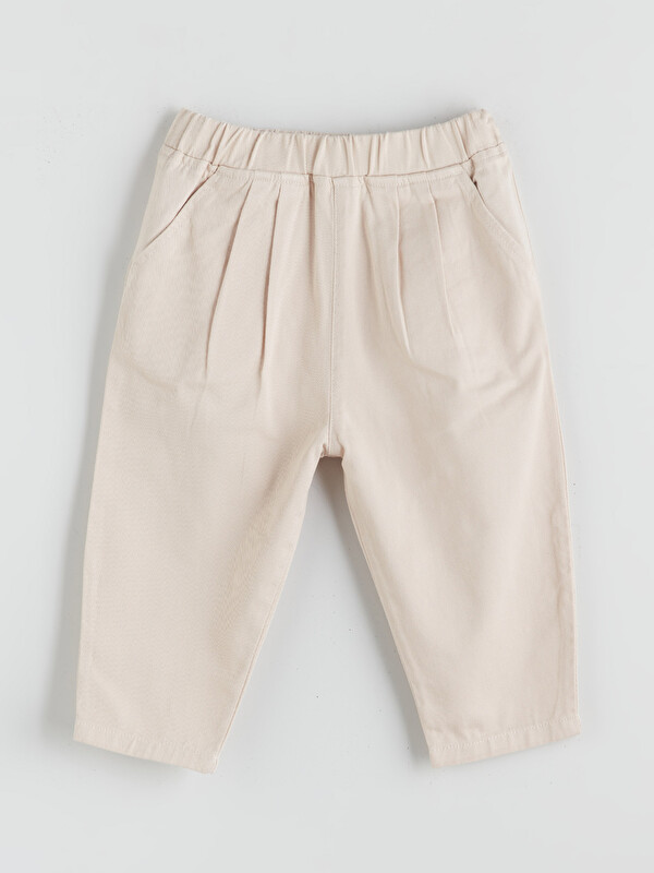 LCW baby Loose Fit Kız Bebek Gabardin Pantolon