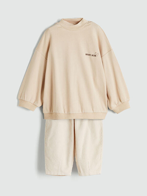 LCW baby Funnel Neck Baby Boys' Sweatshirt and Trousers