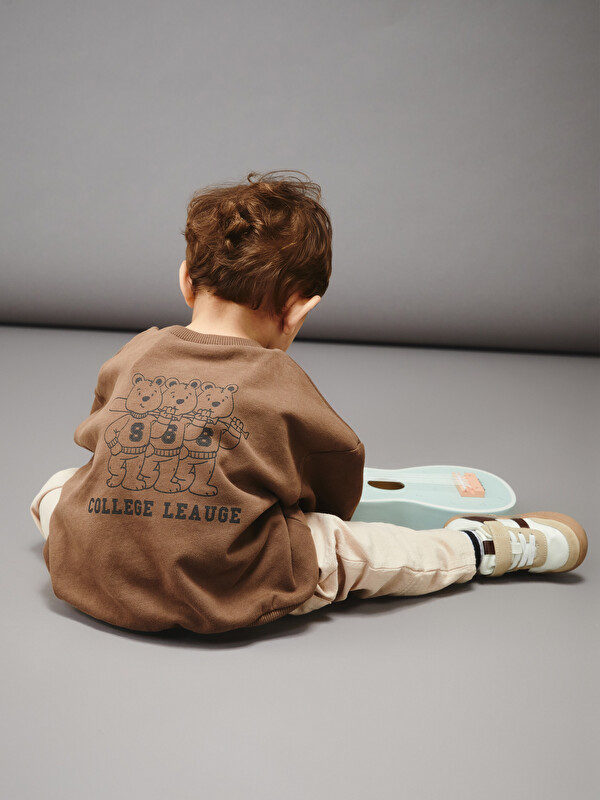 LCW baby Baskılı Erkek Bebek Sweatshirt ve Pantolon 2'li