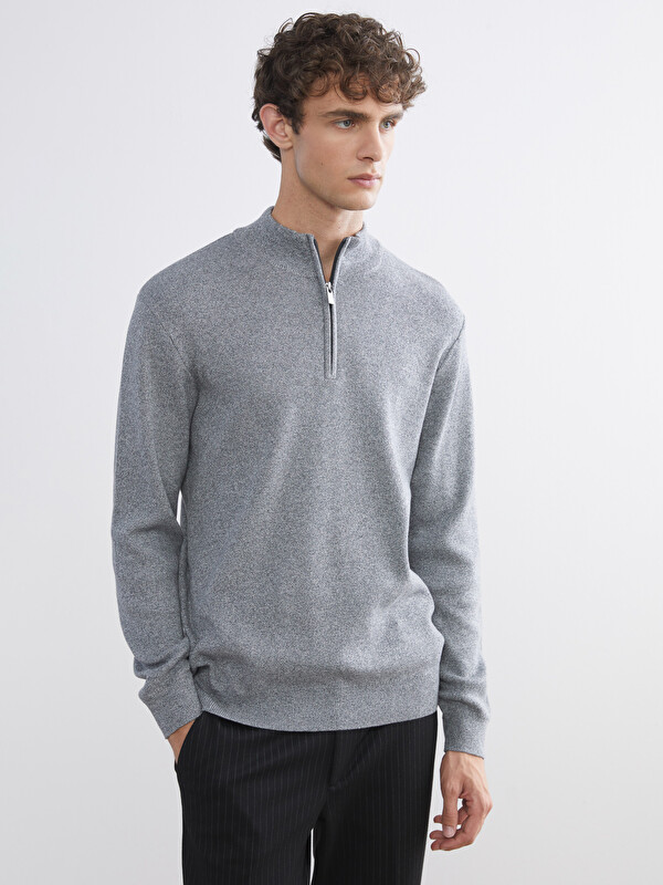 SOUTHBLUE Men's Stand-Collar Knit Sweater