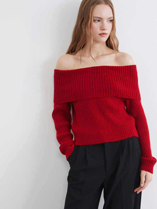 XSIDE Slash Neck Women's Tricot Sweater