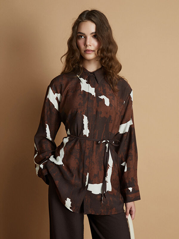 LCW Modest Batik Desenli Kadın Gömlek Tunik