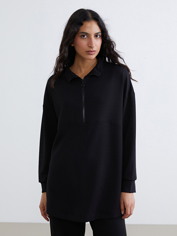 LCW Modest Dik Yaka Kadın Sweatshirt Tunik