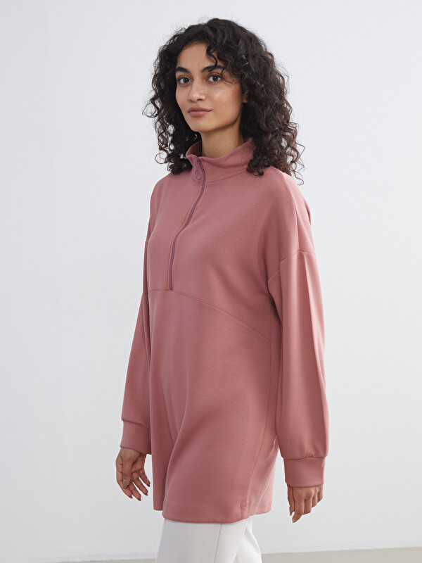 LCW Modest Dik Yaka Kadın Sweatshirt Tunik