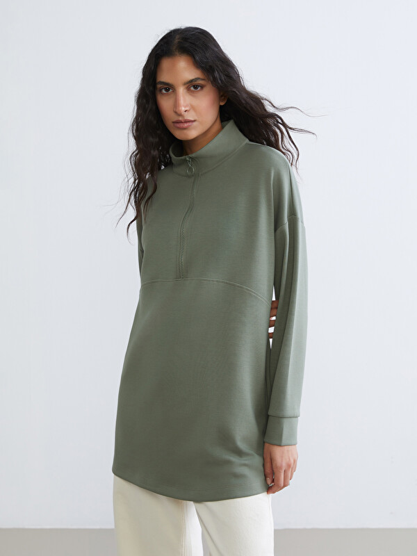 LCW Modest Dik Yaka Kadın Sweatshirt Tunik