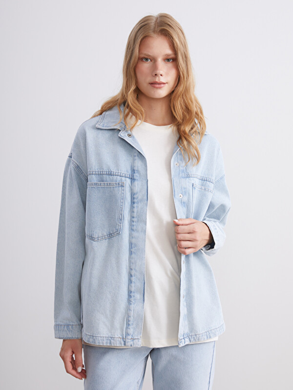 XSIDE Regular Fit Kadın Jean Gömlek