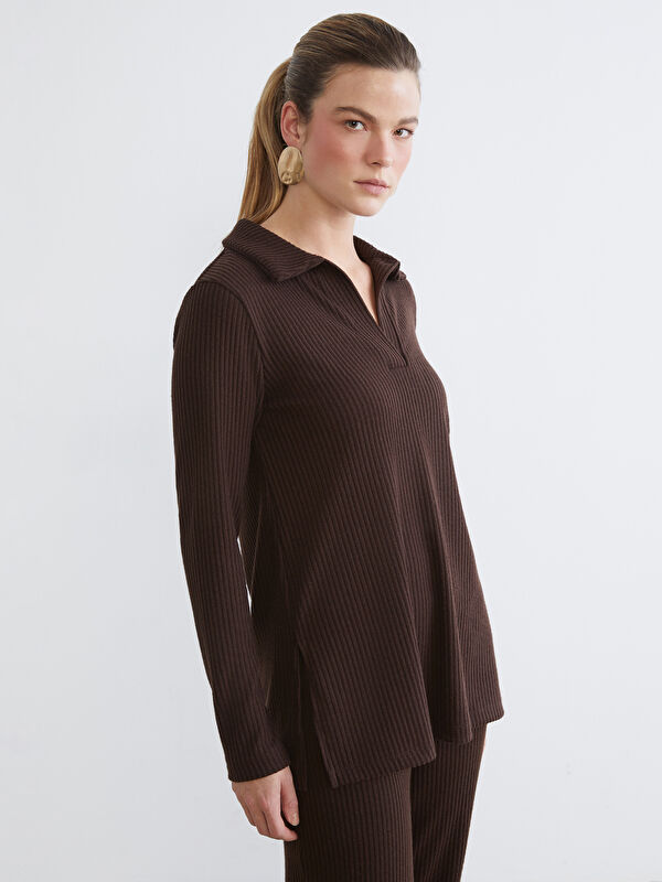 LCW Comfort Polo Yaka Kadın Sweatshirt