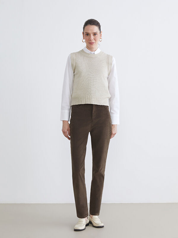 LCWAIKIKI Classic Dar Fit Kadife Kadın Pantolon